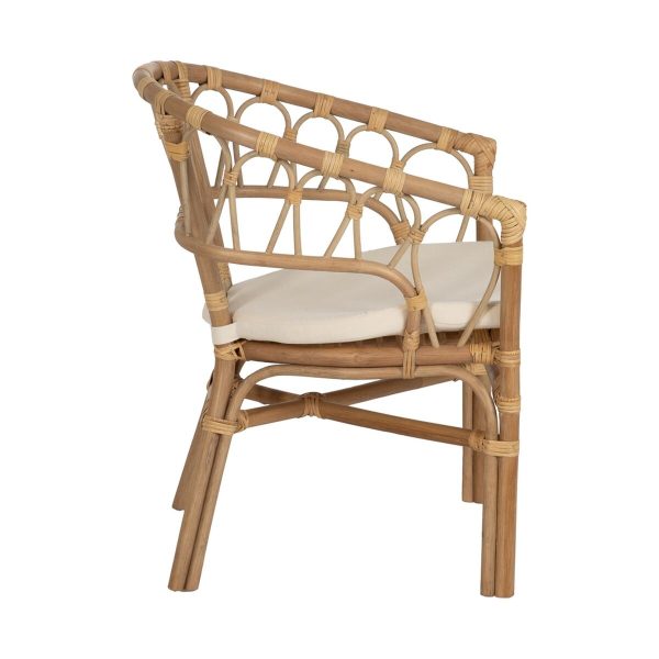 Dining Chair White Honey Rattan 58 x 59 x 78 cm Hot on Sale