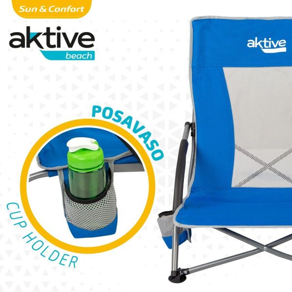 Beach Chair Aktive Blue 50 x 67 x 51 cm (4 Units) For Discount