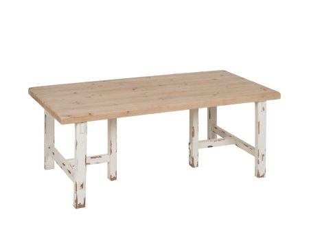 Dining Table White Natural Fir wood 120 x 60 x 48 cm Sale