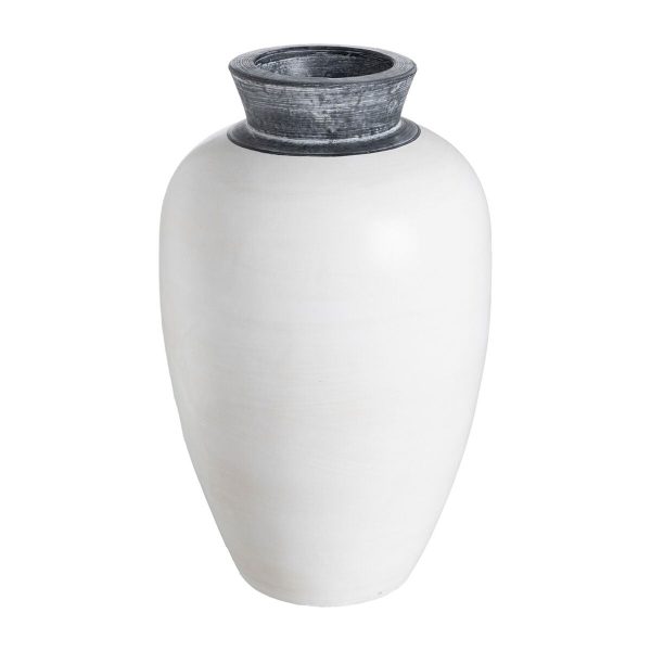 Vase White Terracotta 25 x 27 x 40 cm For Sale