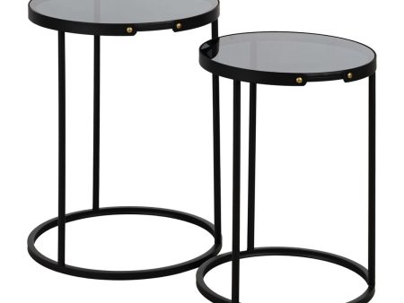 Set of 2 tables Black 46 x 46 x 60 cm (2 Units) Supply