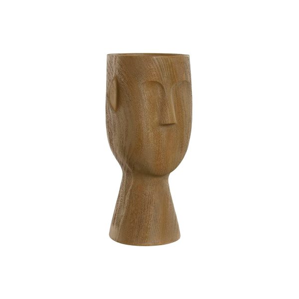 Vase Home ESPRIT Brown Resin Face 15 x 15 x 31 cm For Sale