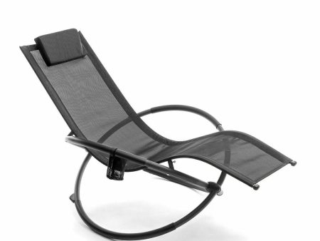 Folding Orbital Rocking Sun Lounger InnovaGoods ROCKING Black (Refurbished C) Online Hot Sale