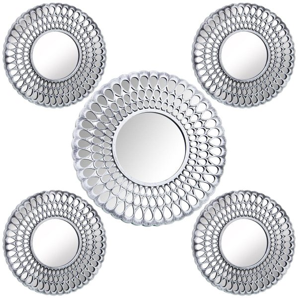 Mirror Set Alexandra House Living Silver Plastic 3 x 79 x 48 cm Circular Cheap