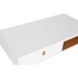 Centre Table Home ESPRIT White Natural Polyurethane MDF Wood 120 x 60 x 40 cm For Sale