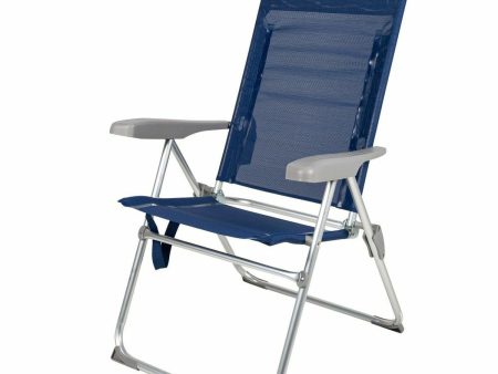 Beach Chair Aktive Slim Foldable Navy Blue 47 x 107 x 66 cm (4 Units) on Sale