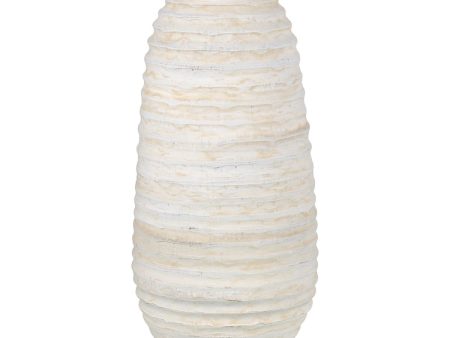 Vase Ceramic Cream 35 x 35 x 80 cm Discount