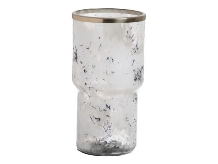 Vase White Champagne Aluminium Crystal 15 x 15 x 30 cm Cheap