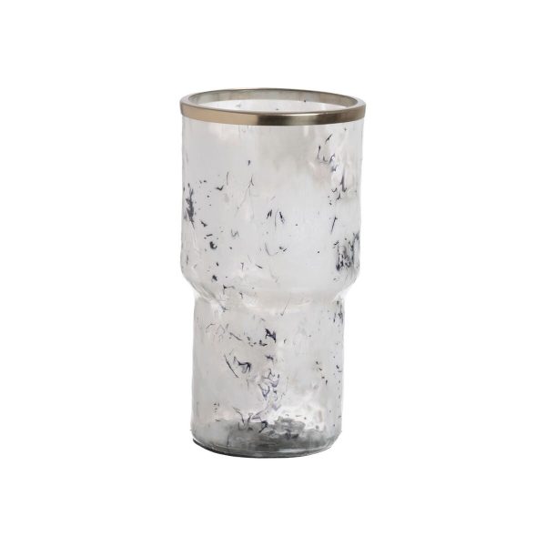 Vase White Champagne Aluminium Crystal 15 x 15 x 30 cm Cheap