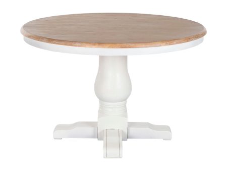 Dining Table Home ESPRIT White Natural Elm wood 120 x 120 x 76 cm on Sale