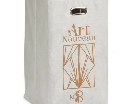 Basket Art Nouveau White Golden Cardboard 60 L 35 x 57 x 35 cm Foldable Sale