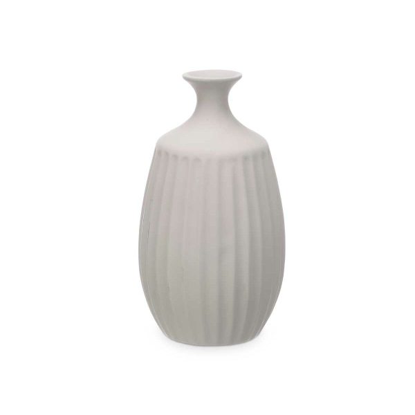 Vase Grey Ceramic 21 x 39 x 21 cm (2 Units) Stripes Hot on Sale