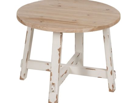 Centre Table White Natural 60 x 60 x 45 cm Online now