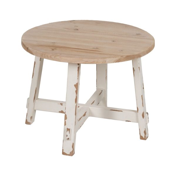 Centre Table White Natural 60 x 60 x 45 cm Online now