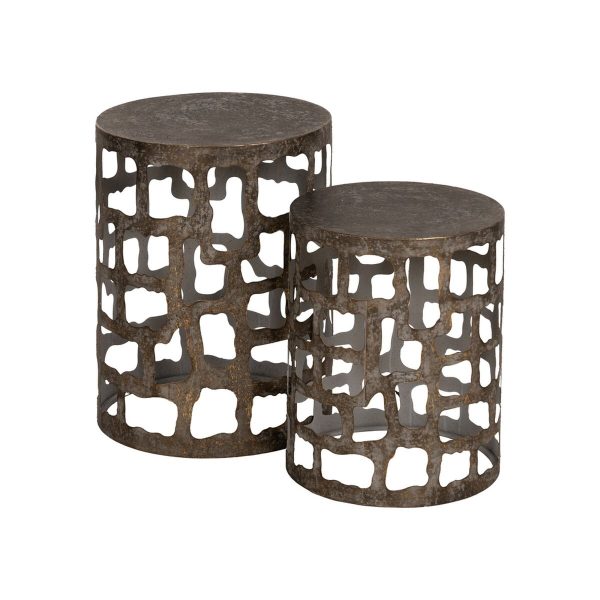 Set of 2 tables Golden 40,5 x 40,5 x 55 cm 40,5x40,5x55 cm (2 Units) Online now