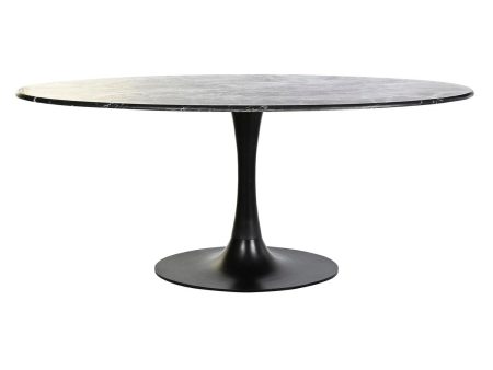 Dining Table DKD Home Decor Black Metal Marble 180 x 100 x 76 cm on Sale