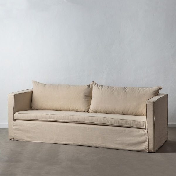 Sofa Beige 240 x 100 x 92 cm Hot on Sale