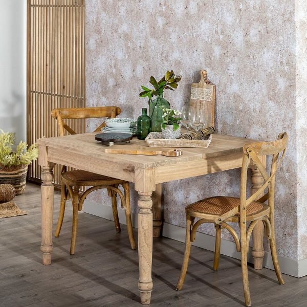 Dining Table 100 x 100 x 77 cm Natural Mindi wood For Cheap