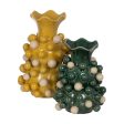 Vase White Green Ceramic 24 x 24 x 31,5 cm Hot on Sale