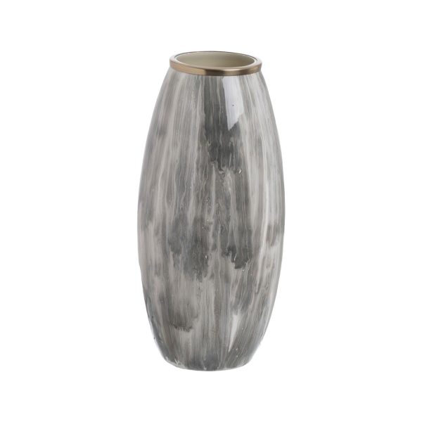 Vase White Black Aluminium Crystal 21 x 21 x 44,5 cm Online Hot Sale