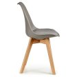 Dining Chair Grey Light brown Wood Plastic (48 x 43 x 82 cm) For Cheap