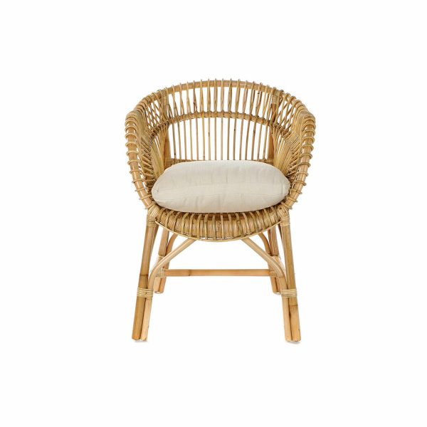 Garden chair DKD Home Decor White Multicolour Natural Metal 63 x 70 x 85 cm Fashion