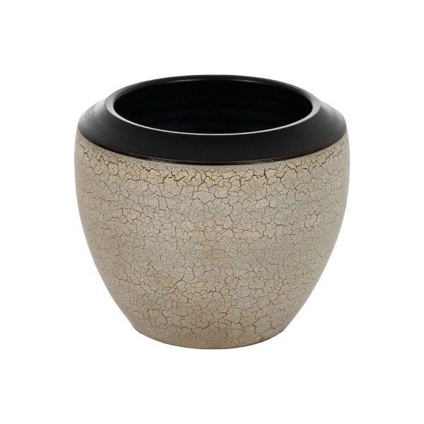 Vase Black Cream Ceramic 30 x 30 x 28 cm Cheap