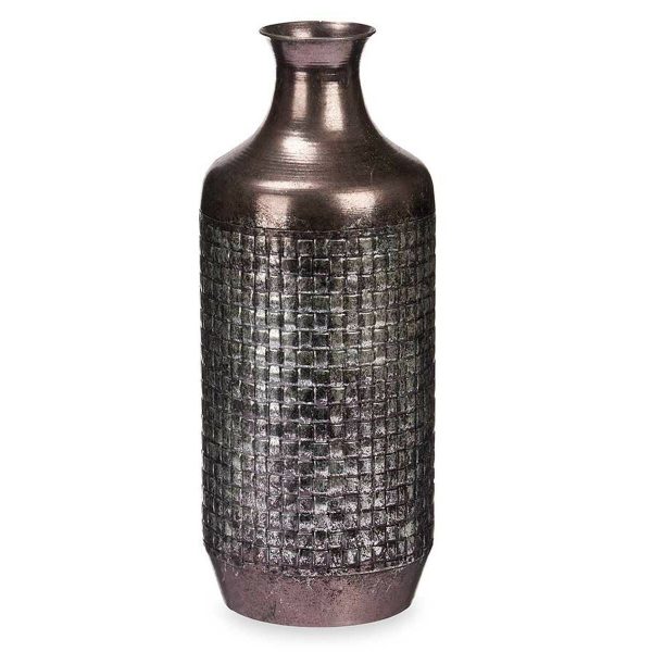 Vase Silver Metal 16 x 42 x 16 cm (4 Units) With relief Fashion