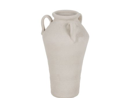 Vase White Ceramic 23 x 23 x 40 cm Online Hot Sale