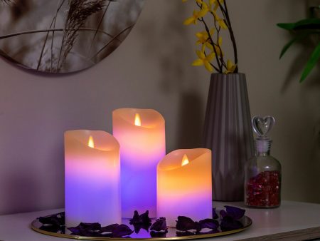 Multicolour Flame-Effect LED Candles with Remote Control Lendles InnovaGoods 3 Units White (Refurbished B) Online Hot Sale