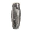 Vase White Black Aluminium Crystal 23 x 23 x 61 cm Cheap