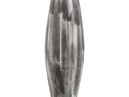 Vase White Black Aluminium Crystal 23 x 23 x 61 cm Cheap