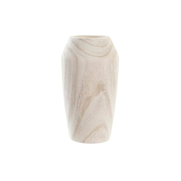 Vase DKD Home Decor Brown Paolownia wood Natural 11 x 11 x 22 cm Hot on Sale