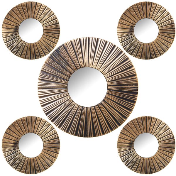 Mirror Set Alexandra House Living Golden Plastic 2 x 88 x 46 cm Circular Cheap