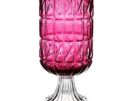 Vase Pink Engraving Crystal (13 x 26,5 x 13 cm) Hot on Sale