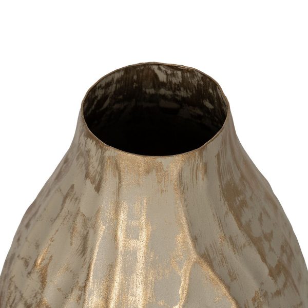 Vase Beige Golden Iron 16 x 16 x 30 cm For Discount