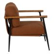 Armchair Brown Black Rubber wood Fabric 70 x 76 x 81 cm Supply