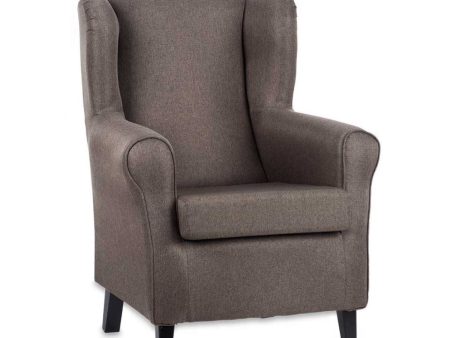 Armchair Sade Brown Polyester Pine (65 x 101 x 75 cm) on Sale