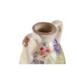 Vase Home ESPRIT White Multicolour Lilac Stoneware 13 x 13 x 35 cm Online