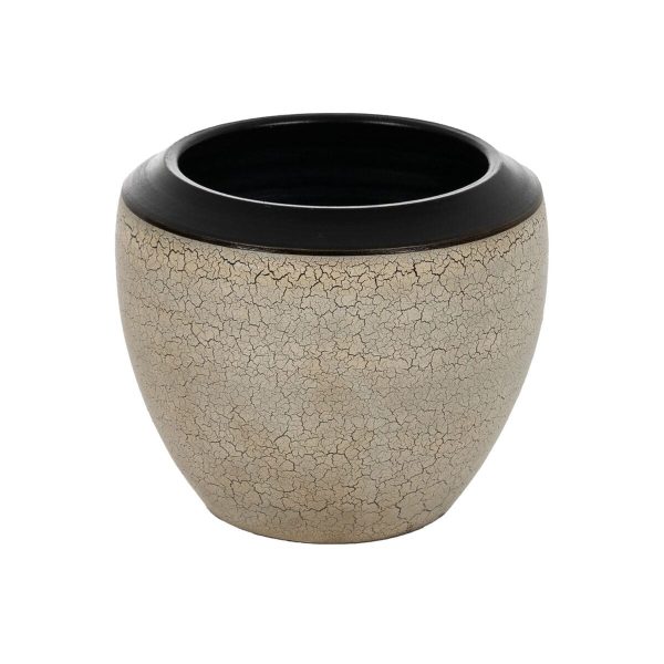 Vase Black Cream Ceramic 30 x 30 x 28 cm Cheap