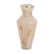 Vase Beige Golden Aluminium Crystal 28 x 28 x 57 cm For Sale