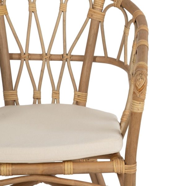 Dining Chair White Honey Rattan 58 x 59 x 78 cm Hot on Sale