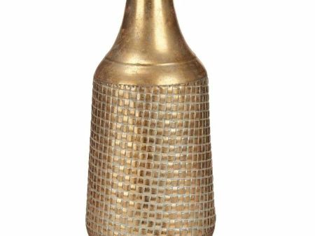 Vase Golden Metal 21 x 44 x 21 cm (4 Units) With relief For Discount