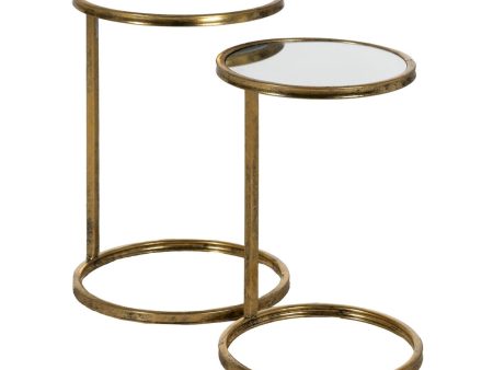 Set of 2 tables Golden 38 x 38 x 55,5 cm Sale