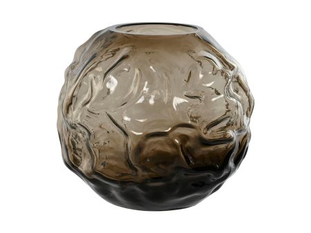 Vase Home ESPRIT Dark brown Crystal Modern 21,5 x 21,5 x 19 cm Cheap