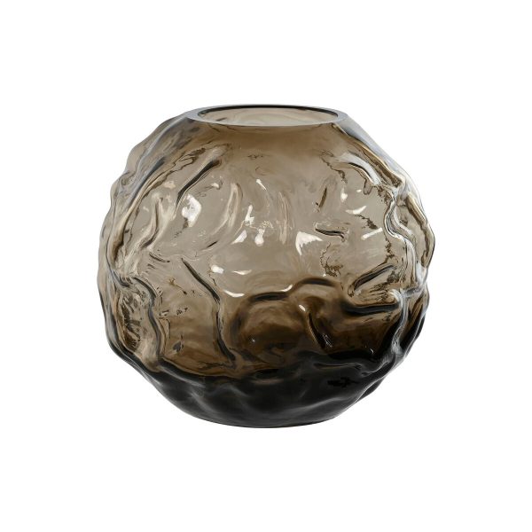 Vase Home ESPRIT Dark brown Crystal Modern 21,5 x 21,5 x 19 cm Cheap