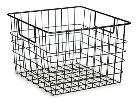 Basket Black Steel (29 x 20 x 31,5 cm) For Discount