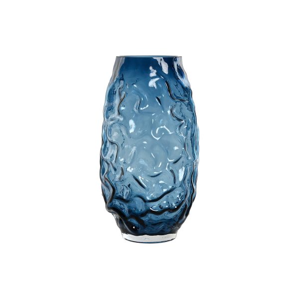 Vase Home ESPRIT Blue Crystal Modern 17 x 17 x 30 cm on Sale