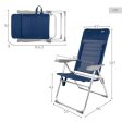 Beach Chair Aktive Slim Foldable Navy Blue 47 x 107 x 66 cm (4 Units) on Sale