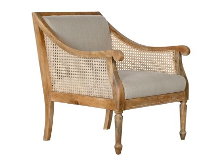 Armchair Home ESPRIT White Natural Mango wood 70 x 75 x 83 cm Online Sale